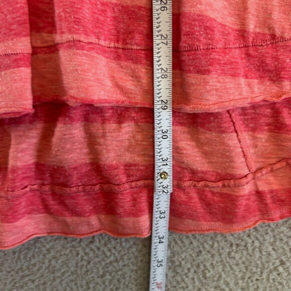 Free People Trapeze Top Pink Striped Oversized ¾ Sleeve Tunic High Low Hem - Picture 4 of 16